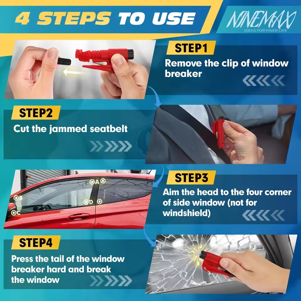 Marteau de sécurité pour voitu - Car Emergency Tool Kit avis et prix