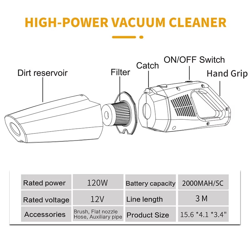 Aspirateur portable sans fil A - Car Vacuum Cleaner avis et prix